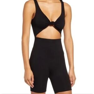 Naked Wardrobe Knotted Chest Cutout Romper - Black - Small -‎ New w/ Tags!